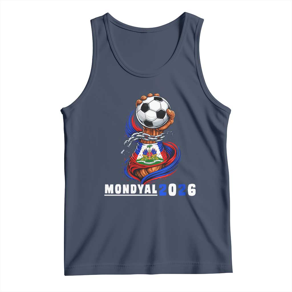 Mondyal 2026 Haiti Freedom Fist Broken Chains Soccer Graphic Tank Top Haitian Flag Football Sports Fan