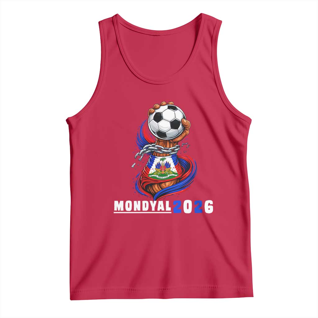 Mondyal 2026 Haiti Freedom Fist Broken Chains Soccer Graphic Tank Top Haitian Flag Football Sports Fan