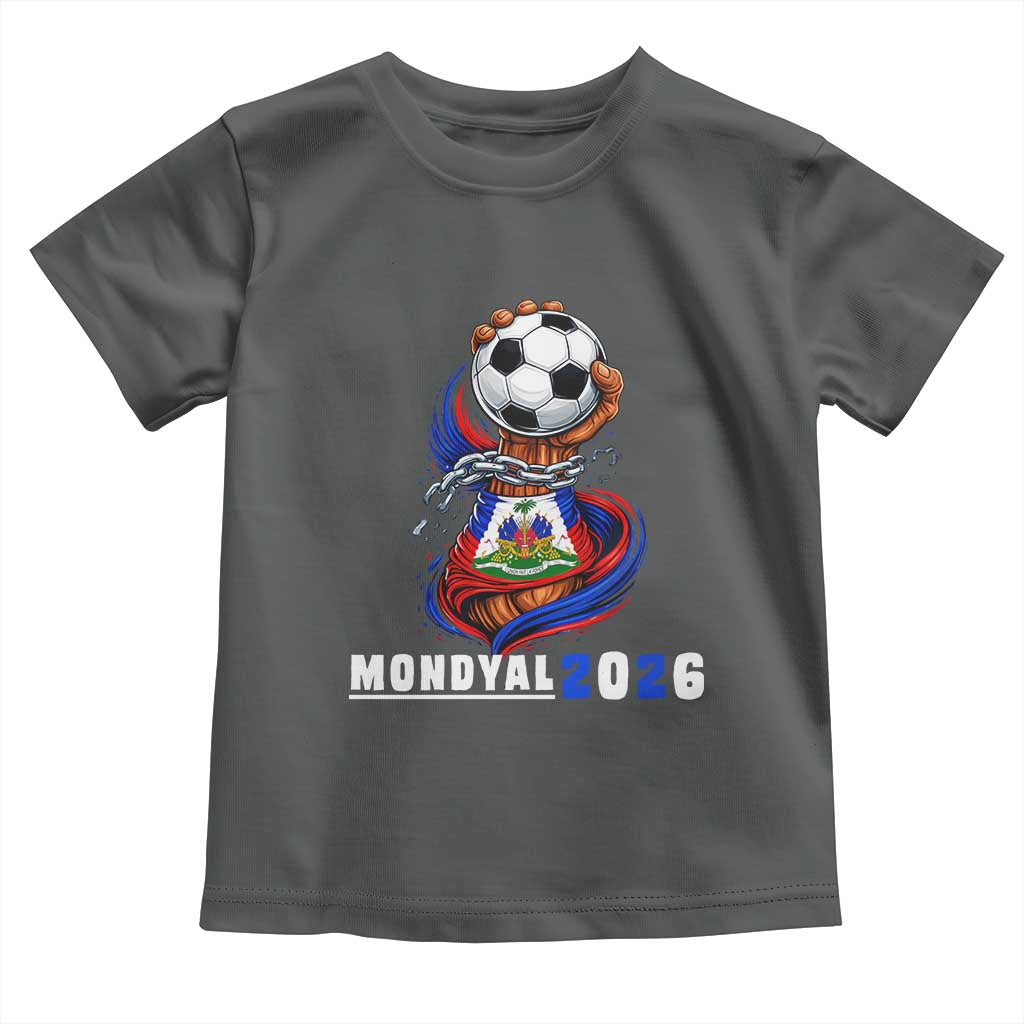 Mondyal 2026 Haiti Freedom Fist Broken Chains Soccer Graphic Toddler T Shirt Haitian Flag Football Sports Fan