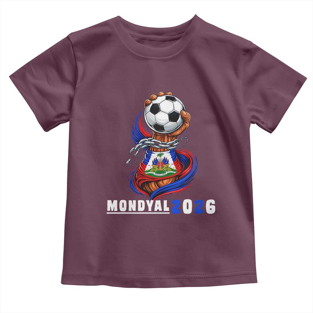 Mondyal 2026 Haiti Freedom Fist Broken Chains Soccer Graphic Toddler T Shirt Haitian Flag Football Sports Fan