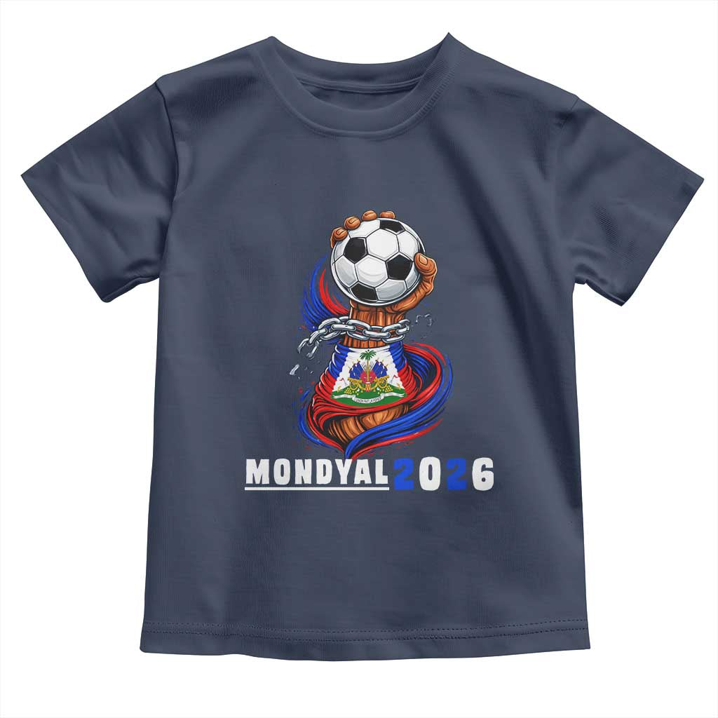 Mondyal 2026 Haiti Freedom Fist Broken Chains Soccer Graphic Toddler T Shirt Haitian Flag Football Sports Fan
