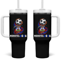 Mondyal 2026 Haiti Freedom Fist Broken Chains Soccer Graphic Tumbler With Handle Haitian Flag Football Sports Fan