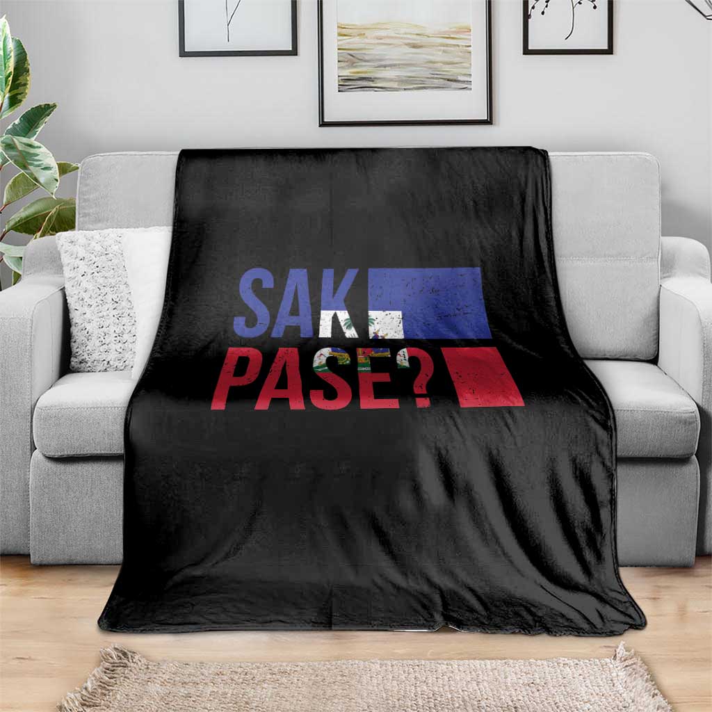 Sak Pase Haitian Creole Throw Blanket Haiti Flag Heritage Pride
