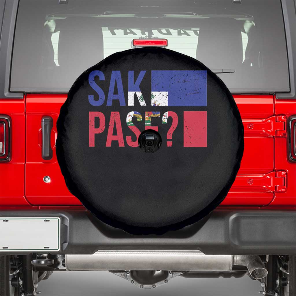 Sak Pase Haitian Creole Spare Tire Cover Haiti Flag Heritage Pride