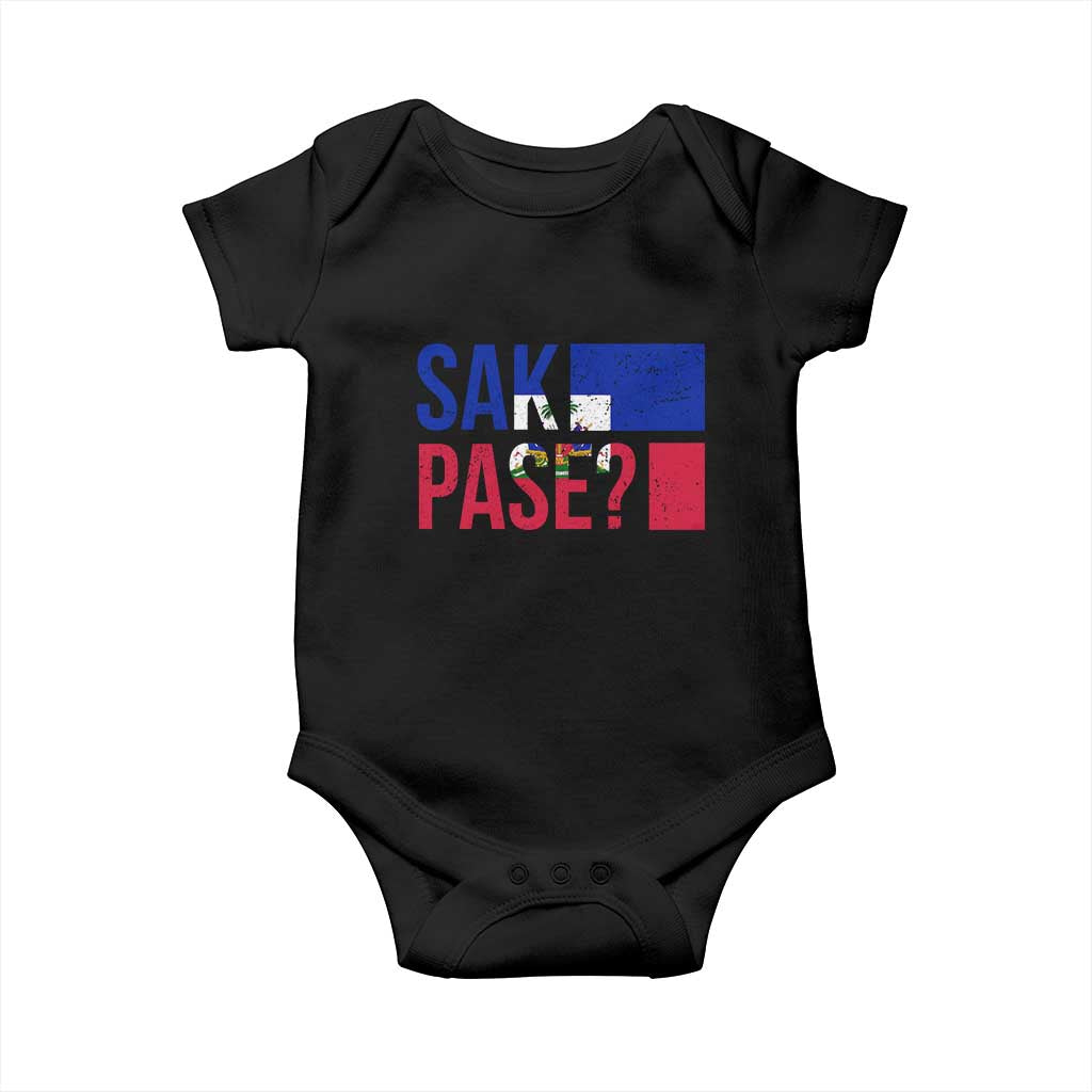 Sak Pase Haitian Creole Baby Onesie Haiti Flag Heritage Pride
