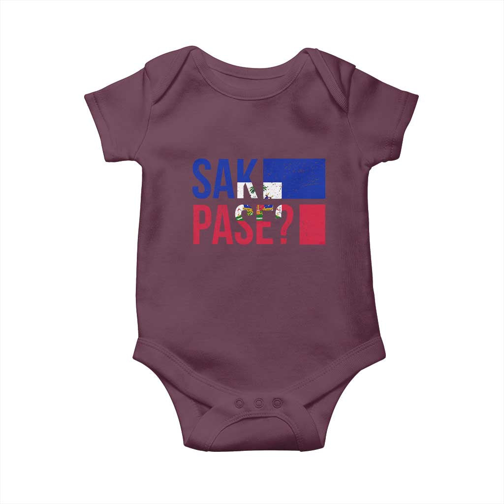 Sak Pase Haitian Creole Baby Onesie Haiti Flag Heritage Pride