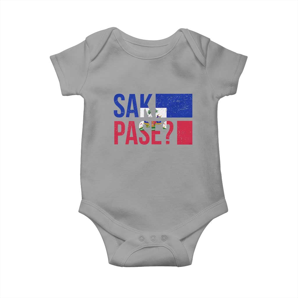 Sak Pase Haitian Creole Baby Onesie Haiti Flag Heritage Pride