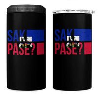 Sak Pase Haitian Creole 4 in 1 Can Cooler Tumbler Haiti Flag Heritage Pride