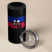 Sak Pase Haitian Creole 4 in 1 Can Cooler Tumbler Haiti Flag Heritage Pride
