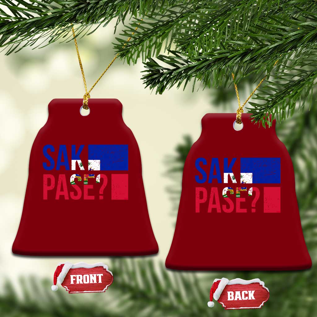 Sak Pase Haitian Creole Ceramic Ornament Haiti Flag Heritage Pride