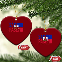 Sak Pase Haitian Creole Ceramic Ornament Haiti Flag Heritage Pride