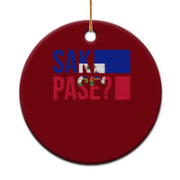 Sak Pase Haitian Creole Ceramic Ornament Haiti Flag Heritage Pride