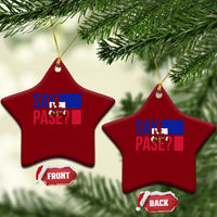 Sak Pase Haitian Creole Ceramic Ornament Haiti Flag Heritage Pride