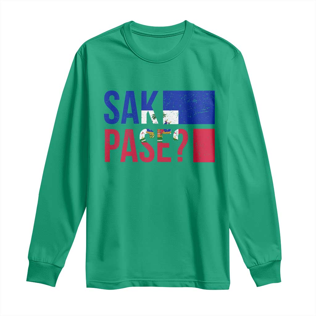 Sak Pase Haitian Creole Long Sleeve Shirt Haiti Flag Heritage Pride
