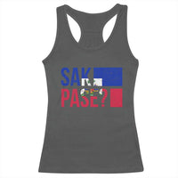Sak Pase Haitian Creole Racerback Tank Top Haiti Flag Heritage Pride
