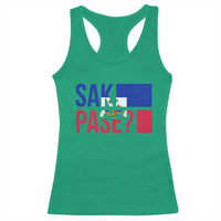 Sak Pase Haitian Creole Racerback Tank Top Haiti Flag Heritage Pride