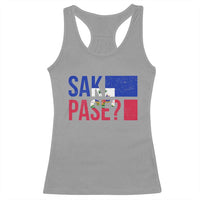 Sak Pase Haitian Creole Racerback Tank Top Haiti Flag Heritage Pride