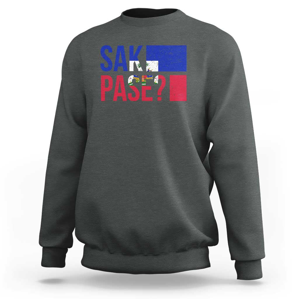 Sak Pase Haitian Creole Sweatshirt Haiti Flag Heritage Pride