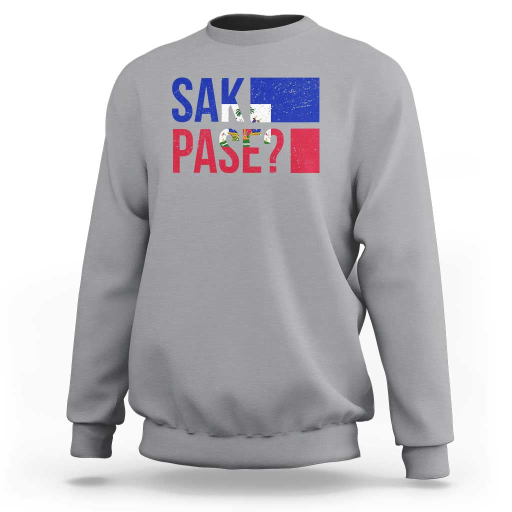 Sak Pase Haitian Creole Sweatshirt Haiti Flag Heritage Pride