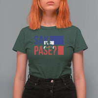 Sak Pase Haitian Creole T Shirt For Women Haiti Flag Heritage Pride