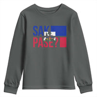 Sak Pase Haitian Creole Youth Sweatshirt Haiti Flag Heritage Pride