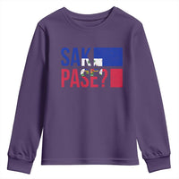 Sak Pase Haitian Creole Youth Sweatshirt Haiti Flag Heritage Pride
