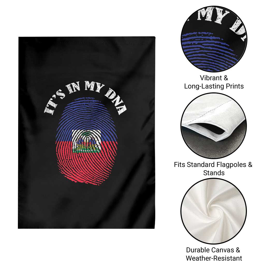 It's In My DNA Haitian Flag Fingerprint Graphic Garden Flag Haiti Heritage Pride