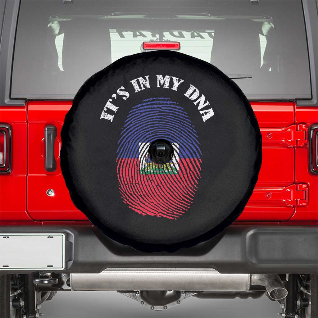 It's In My DNA Haitian Flag Fingerprint Graphic Spare Tire Cover Haiti Heritage Pride