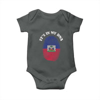 It's In My DNA Haitian Flag Fingerprint Graphic Baby Onesie Haiti Heritage Pride