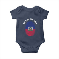 It's In My DNA Haitian Flag Fingerprint Graphic Baby Onesie Haiti Heritage Pride