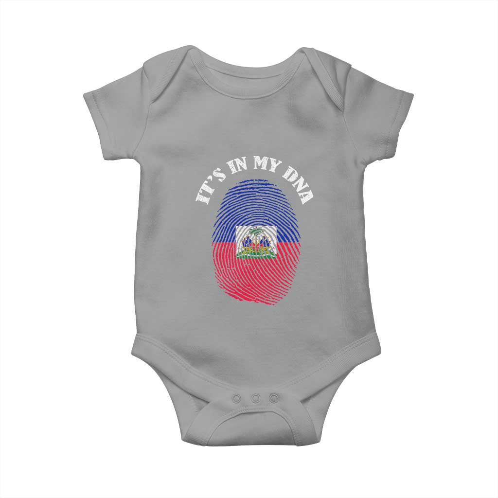 It's In My DNA Haitian Flag Fingerprint Graphic Baby Onesie Haiti Heritage Pride