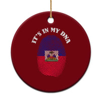 It's In My DNA Haitian Flag Fingerprint Graphic Ceramic Ornament Haiti Heritage Pride