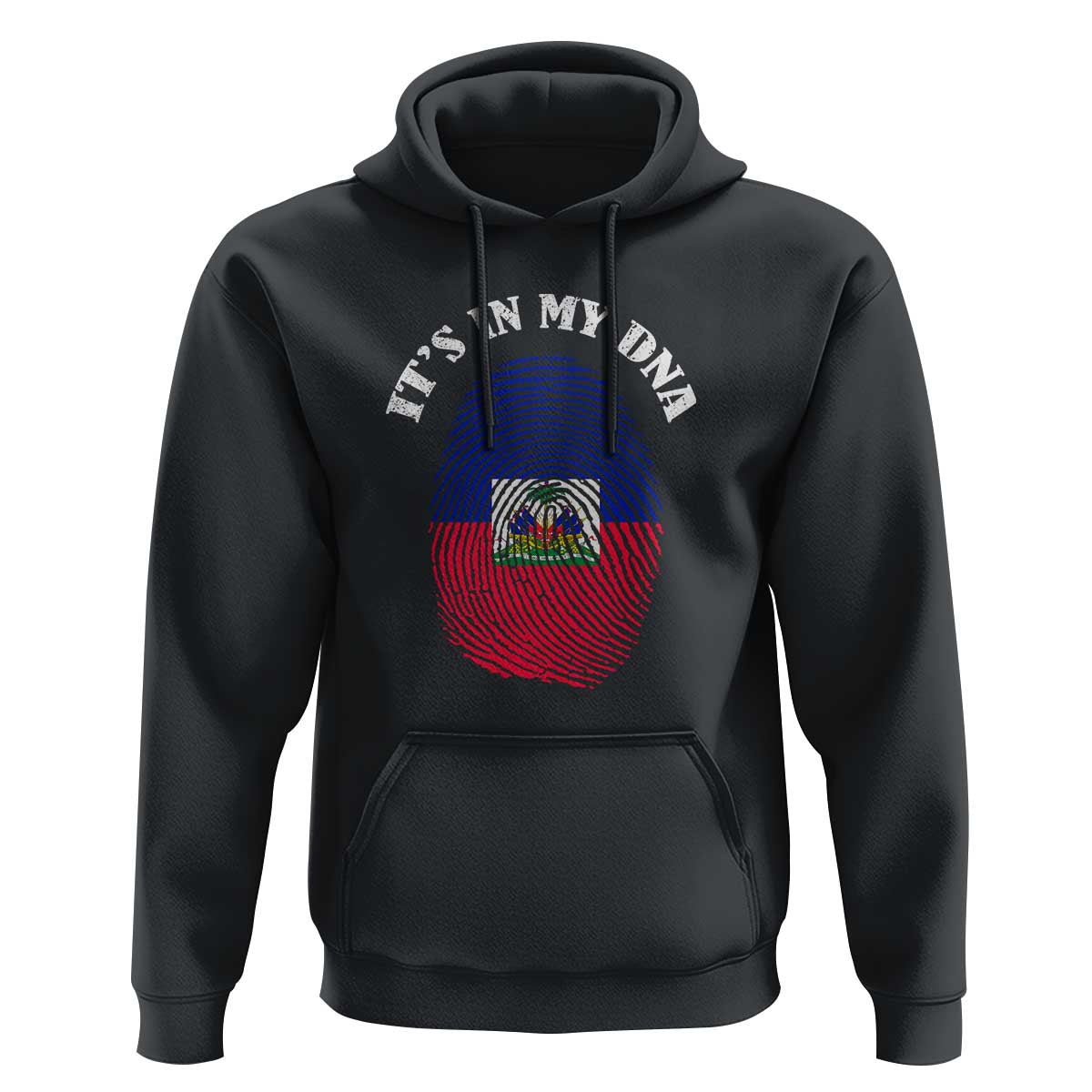 It's In My DNA Haitian Flag Fingerprint Graphic Hoodie Haiti Heritage Pride