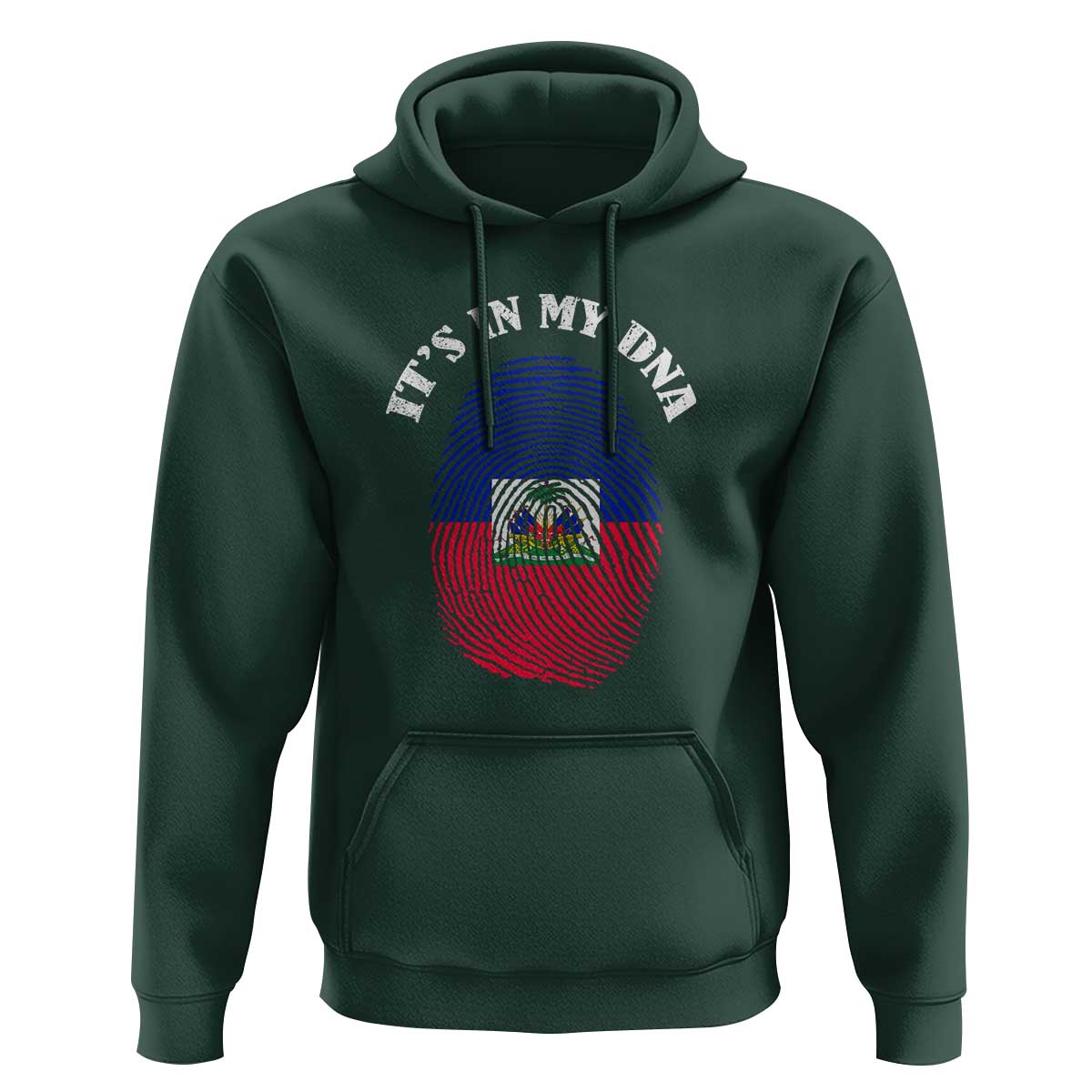 It's In My DNA Haitian Flag Fingerprint Graphic Hoodie Haiti Heritage Pride