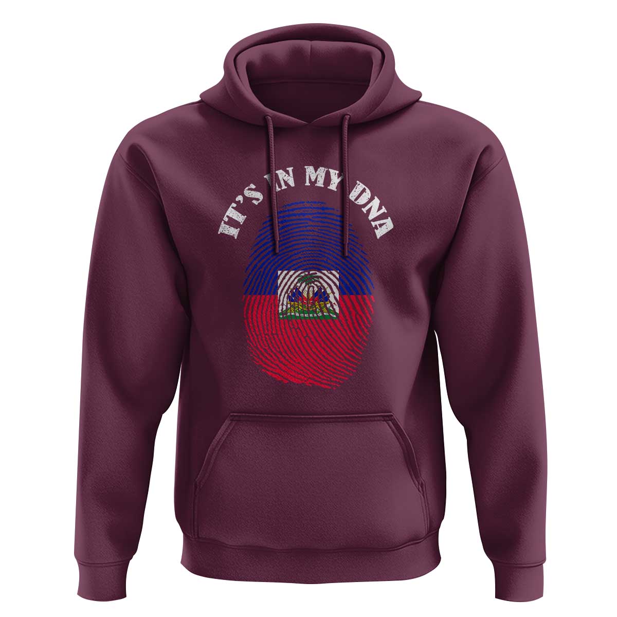 It's In My DNA Haitian Flag Fingerprint Graphic Hoodie Haiti Heritage Pride
