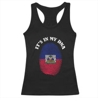 It's In My DNA Haitian Flag Fingerprint Graphic Racerback Tank Top Haiti Heritage Pride