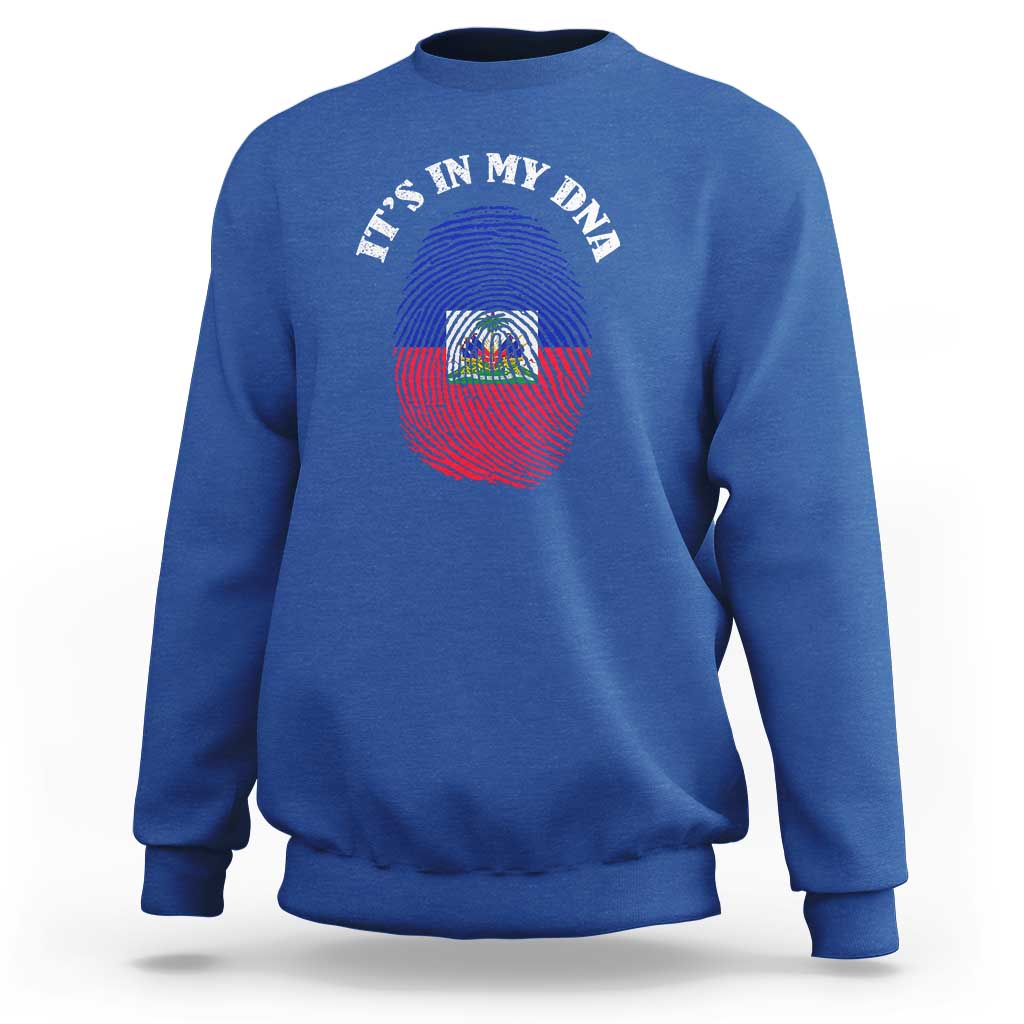 It's In My DNA Haitian Flag Fingerprint Graphic Sweatshirt Haiti Heritage Pride