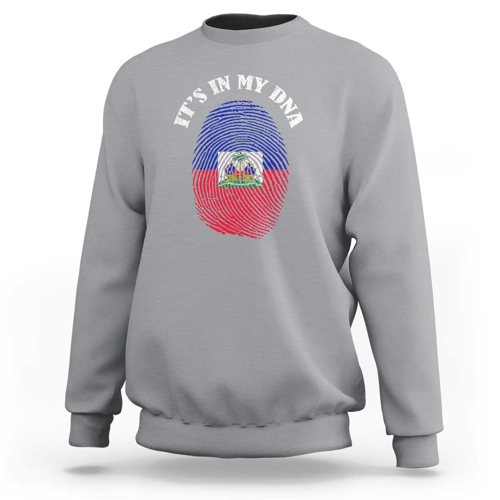 It's In My DNA Haitian Flag Fingerprint Graphic Sweatshirt Haiti Heritage Pride