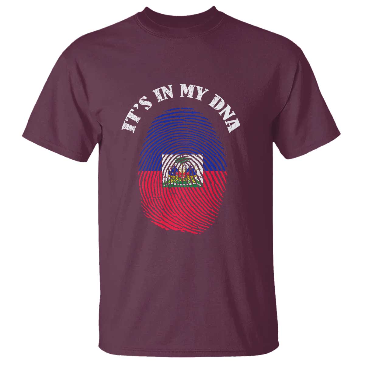 It's In My DNA Haitian Flag Fingerprint Graphic T Shirt Haiti Heritage Pride