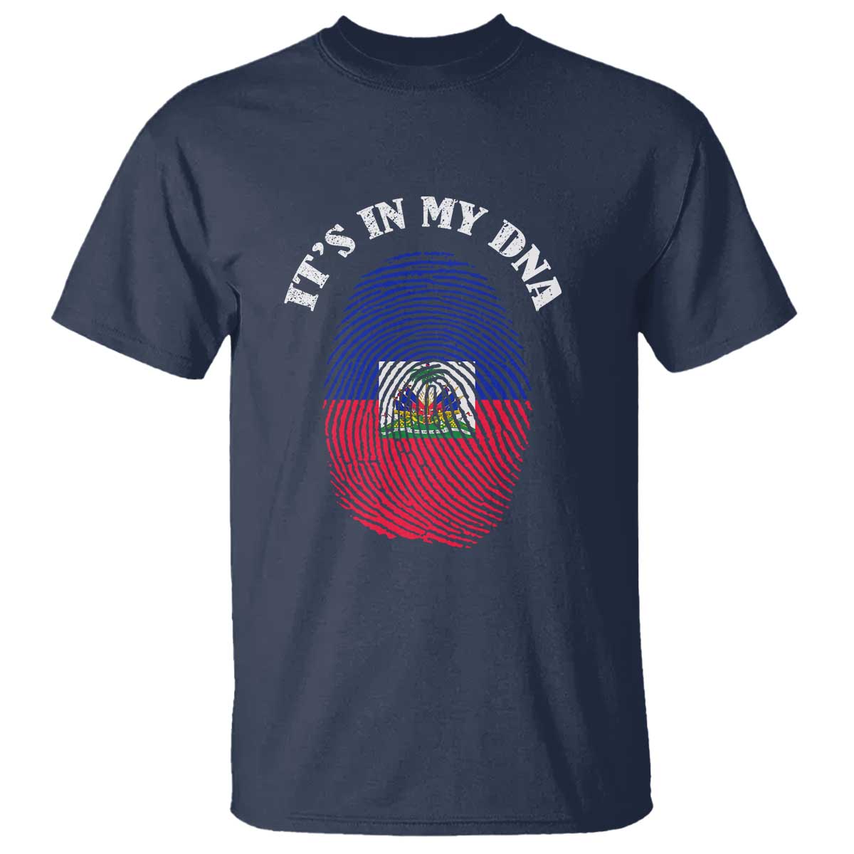 It's In My DNA Haitian Flag Fingerprint Graphic T Shirt Haiti Heritage Pride