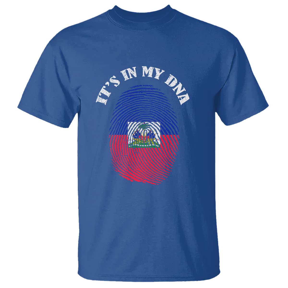 It's In My DNA Haitian Flag Fingerprint Graphic T Shirt Haiti Heritage Pride