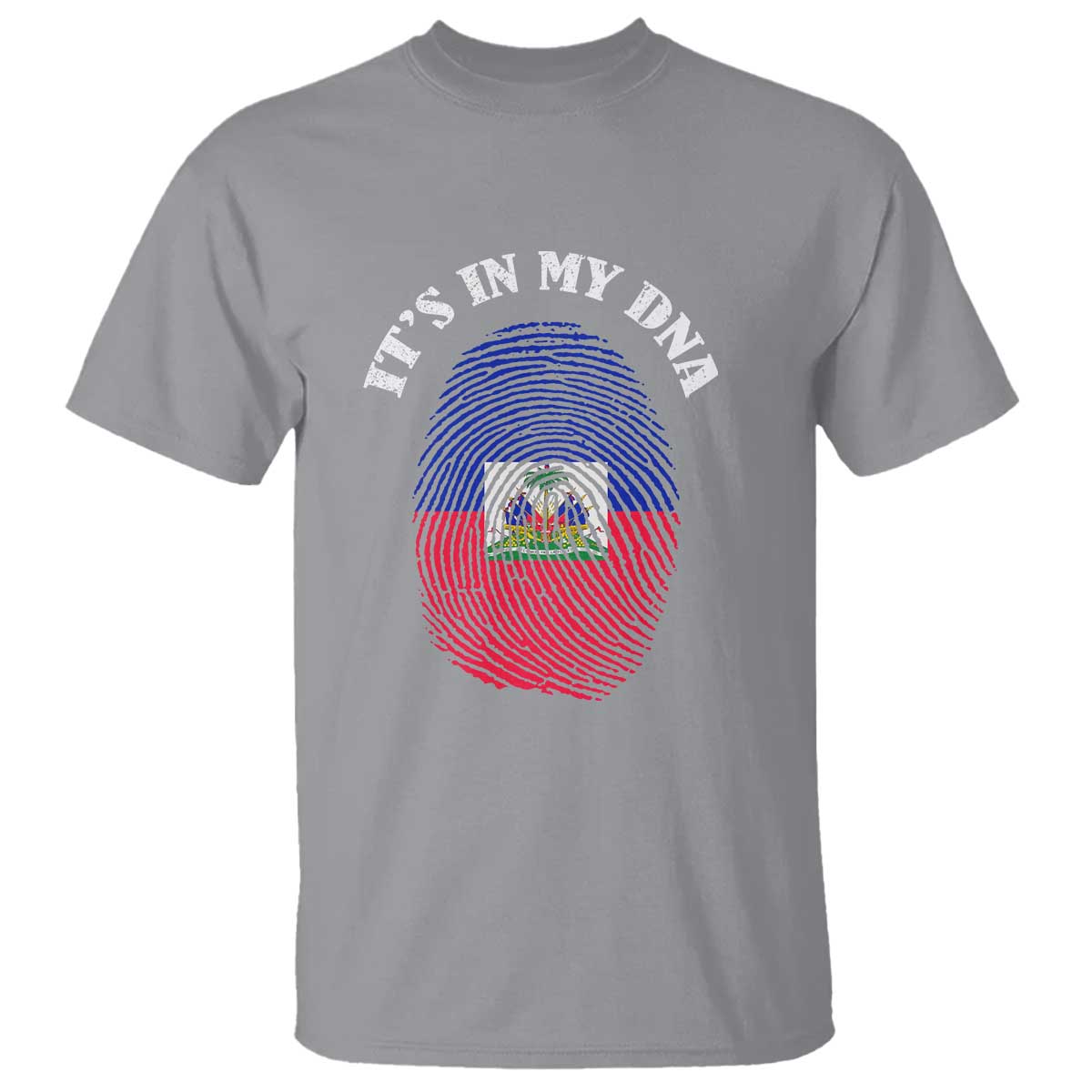 It's In My DNA Haitian Flag Fingerprint Graphic T Shirt Haiti Heritage Pride