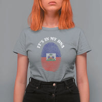 It's In My DNA Haitian Flag Fingerprint Graphic T Shirt For Women Haiti Heritage Pride