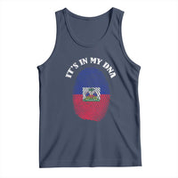 It's In My DNA Haitian Flag Fingerprint Graphic Tank Top Haiti Heritage Pride