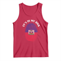 It's In My DNA Haitian Flag Fingerprint Graphic Tank Top Haiti Heritage Pride