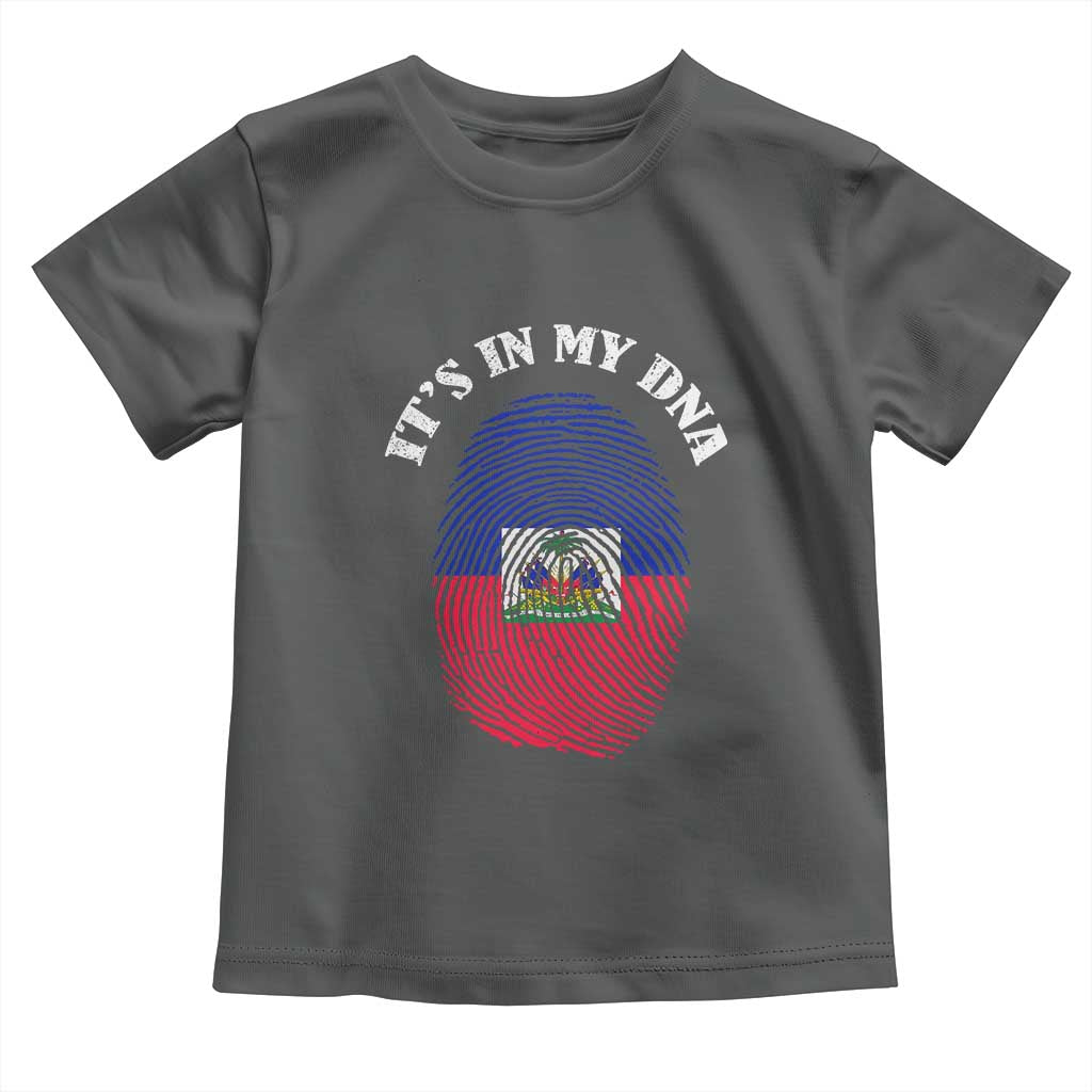 It's In My DNA Haitian Flag Fingerprint Graphic Toddler T Shirt Haiti Heritage Pride