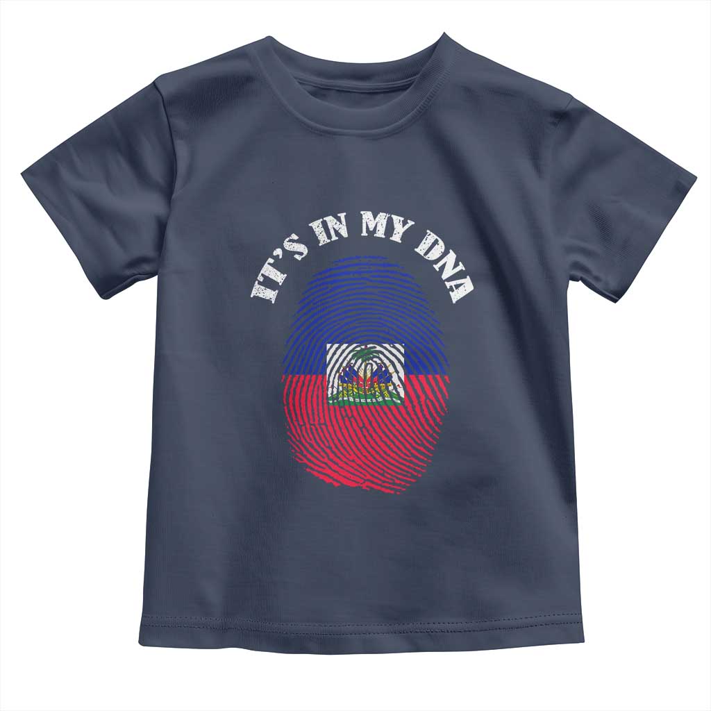 It's In My DNA Haitian Flag Fingerprint Graphic Toddler T Shirt Haiti Heritage Pride