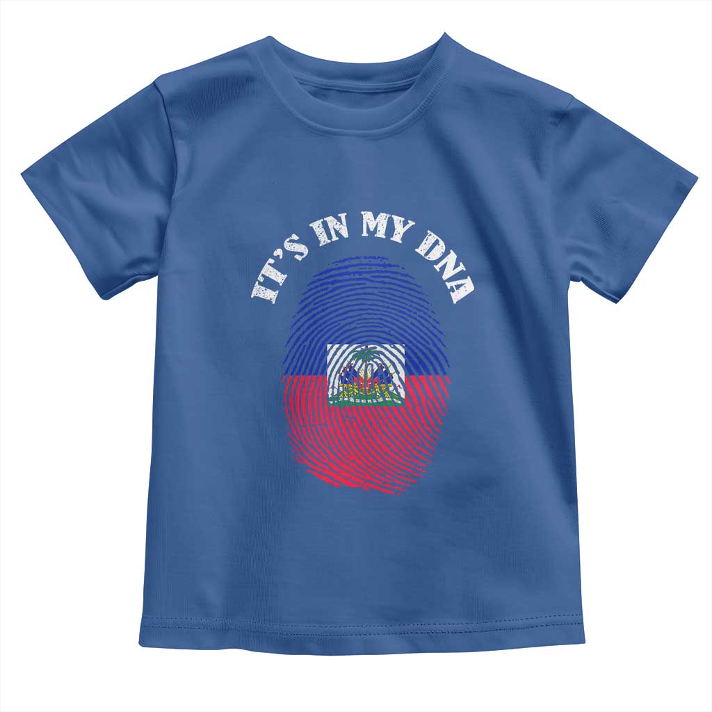 It's In My DNA Haitian Flag Fingerprint Graphic Toddler T Shirt Haiti Heritage Pride