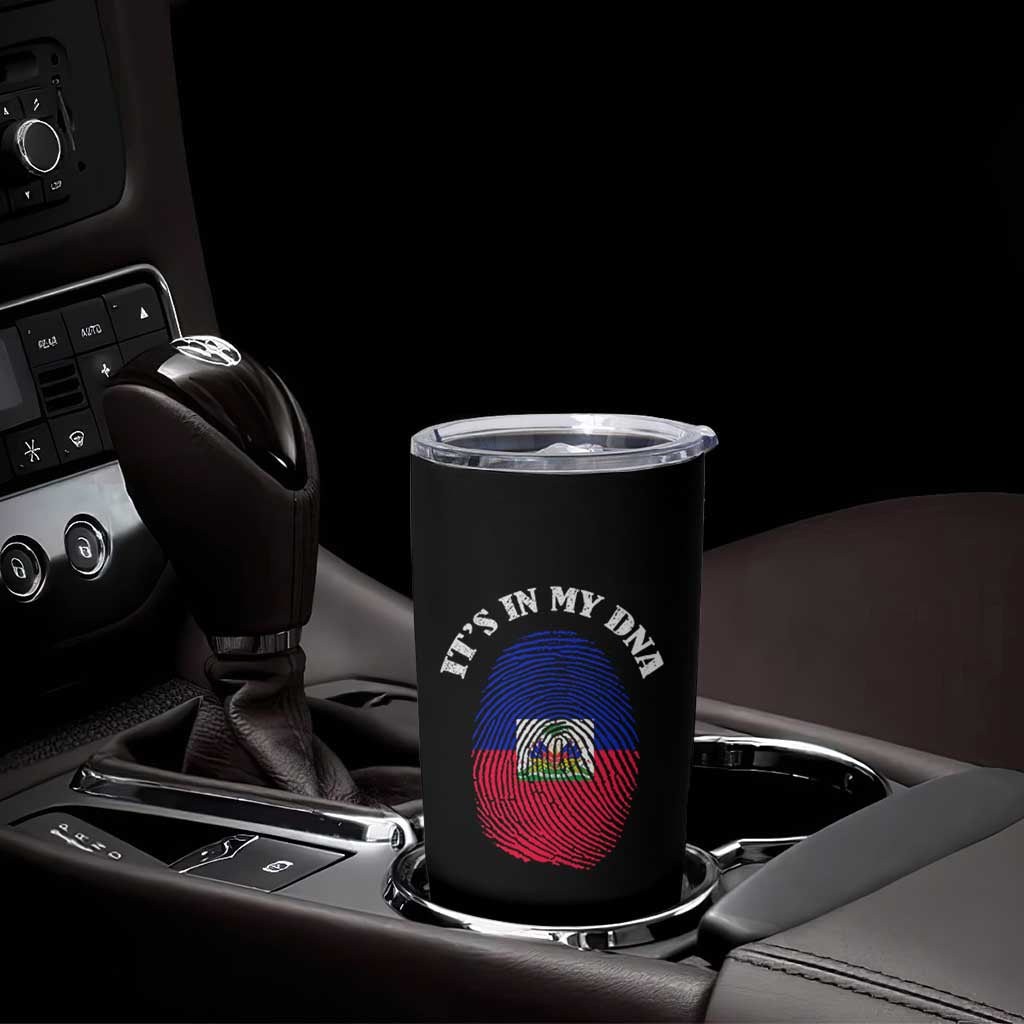 It's In My DNA Haitian Flag Fingerprint Graphic Tumbler Cup Haiti Heritage Pride