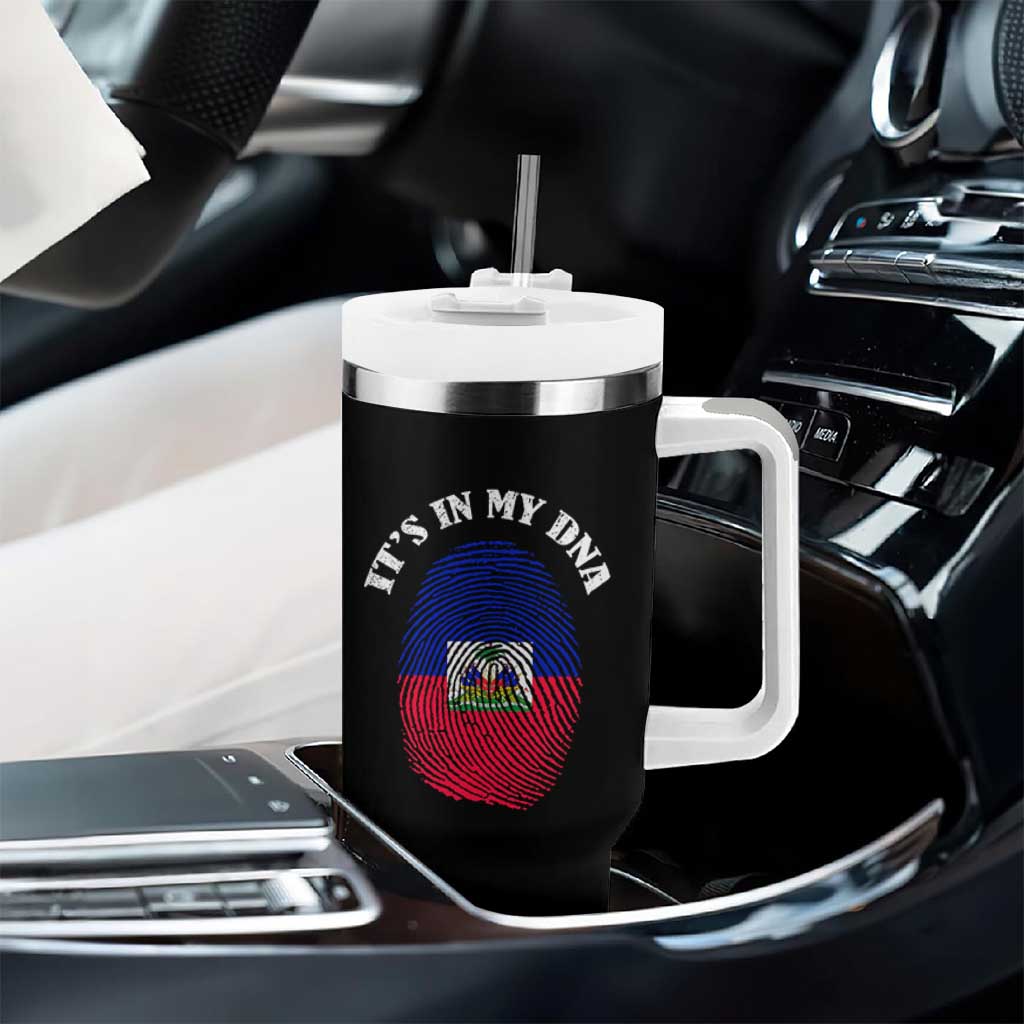 It's In My DNA Haitian Flag Fingerprint Graphic Tumbler With Handle Haiti Heritage Pride